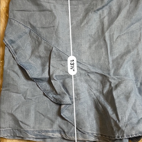 Zara ruffle wrap chambray blue skort - Picture 4 of 4